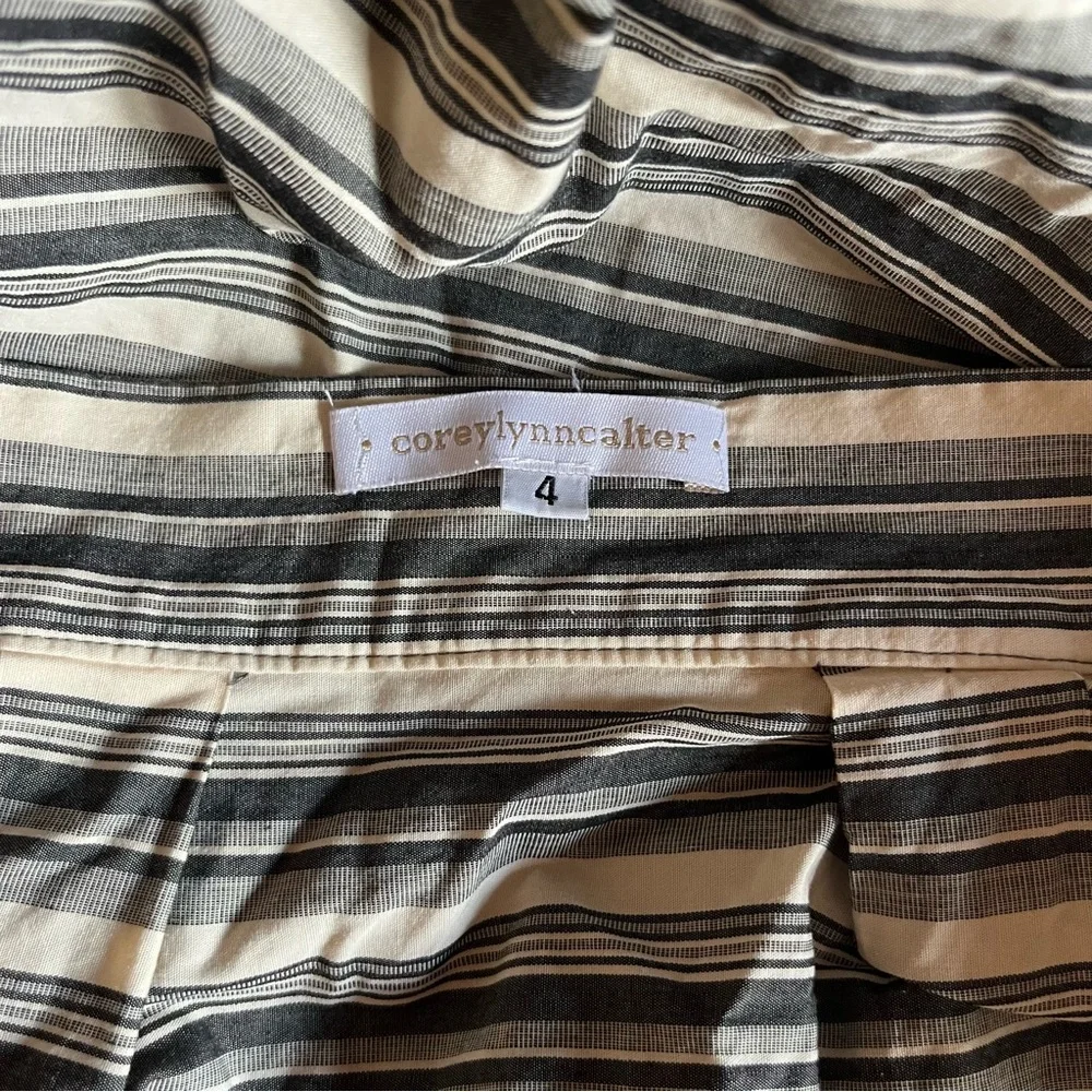 Corey Lynn Calter Black and Cream Striped Skirt Size 4 - Picture 2 of 7